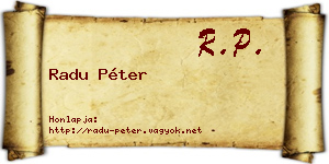 Radu Péter névjegykártya