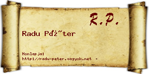 Radu Péter névjegykártya