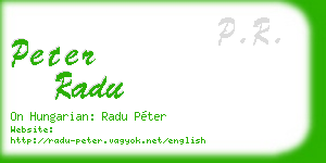 peter radu business card